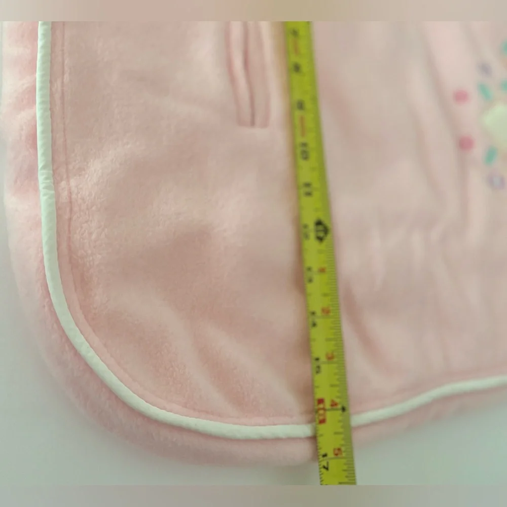 Baby Soft pink lined 0/12 Months Sack W/Embroidered flowers & heart By Baby Dove